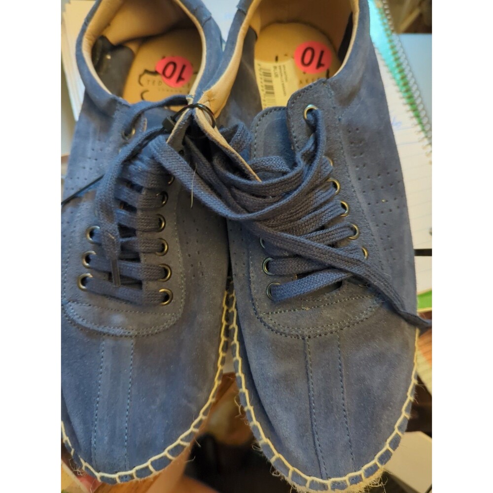 NWT Ted Baker London Antonn Navy Suede Espadrille Sneakers Sz 10